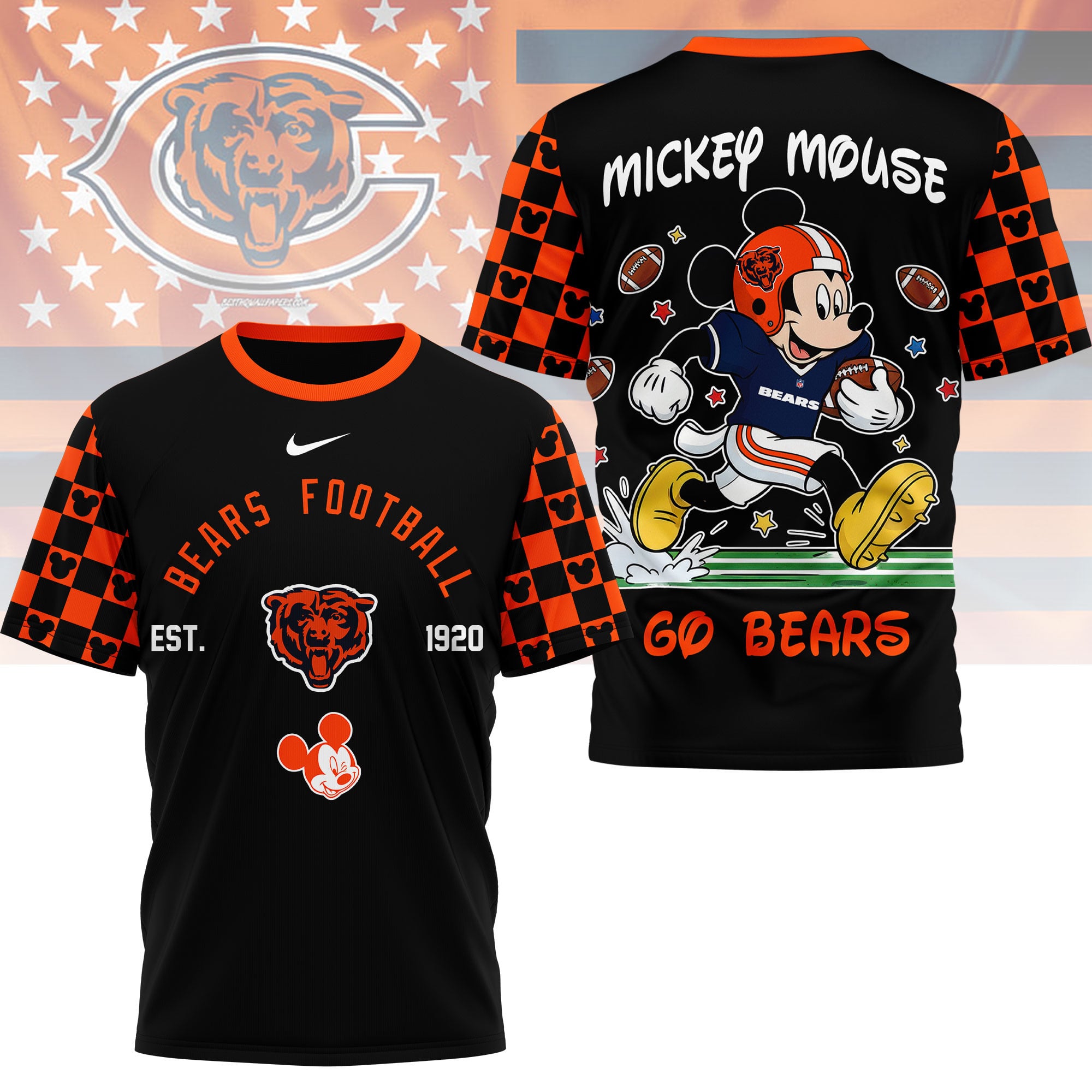 Chicago Bears | Premium NFL Mickey Football 3D Shirt - Image 2