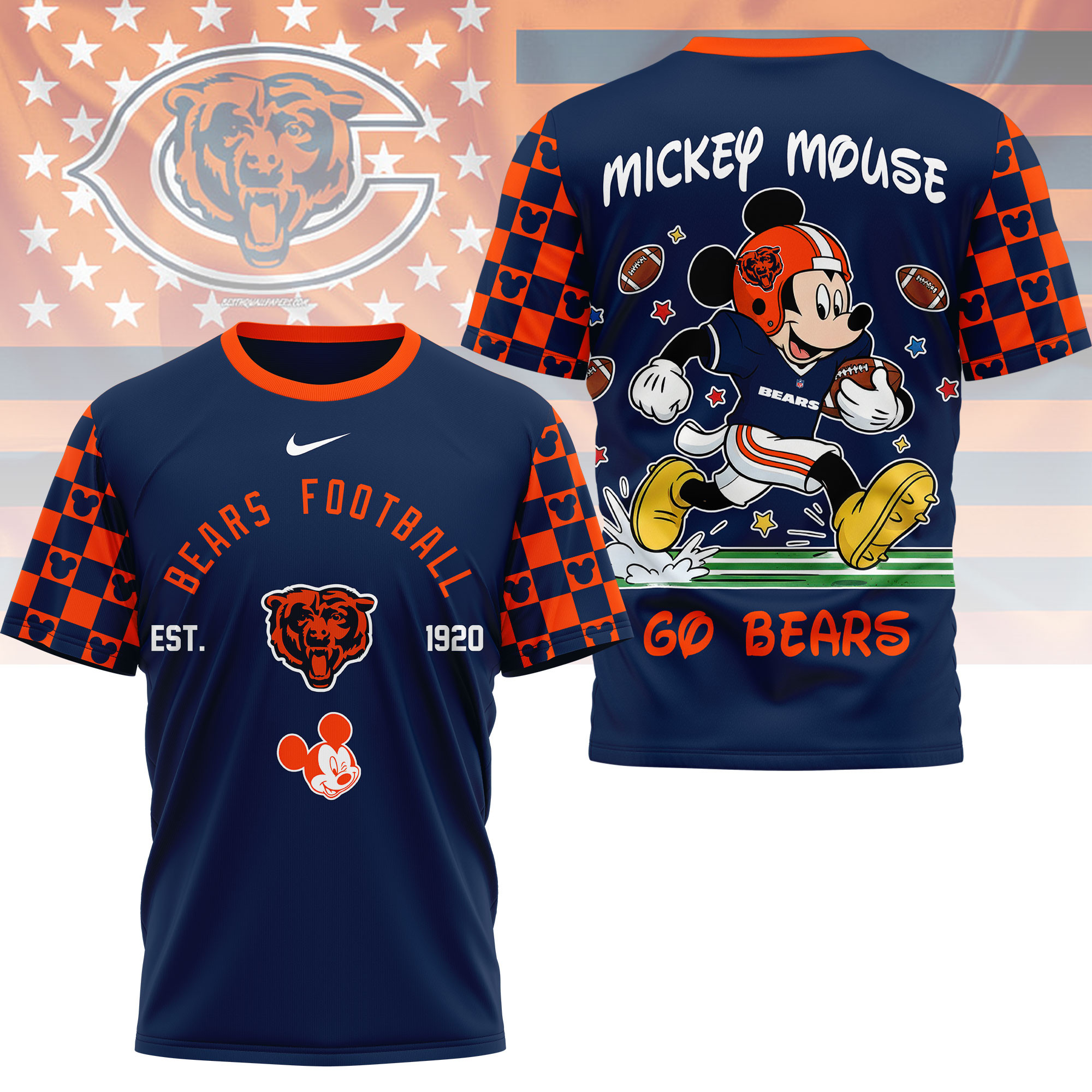 Chicago Bears | Premium NFL Mickey Football 3D Shirt - Image 3