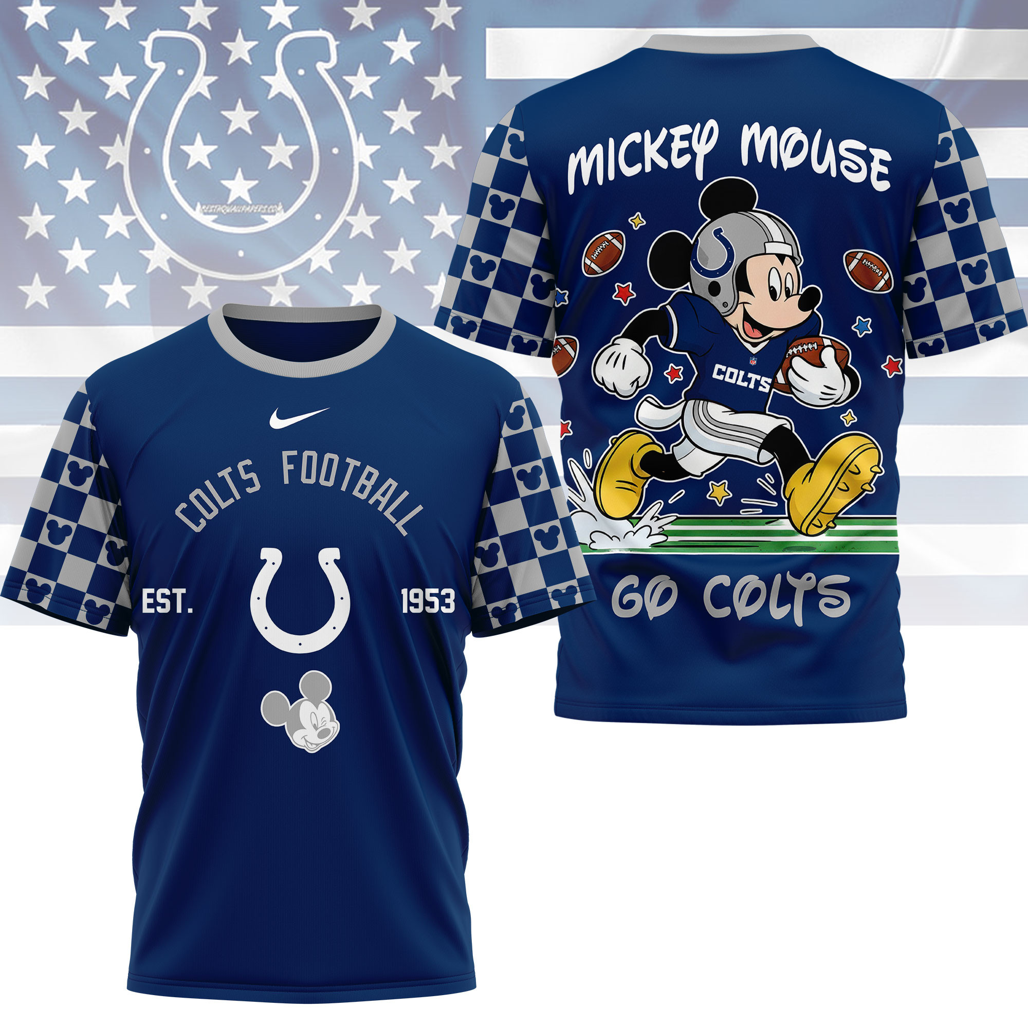 Indianapolis Colts | Premium NFL Mickey Football 3D Shirt - Image 3