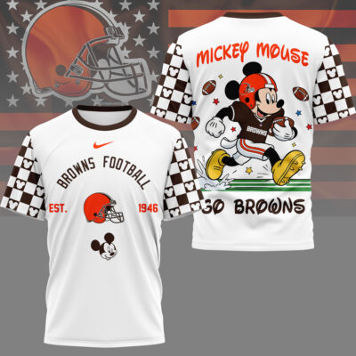 Cleveland Browns | Premium NFL Mickey Football 3D Shirt