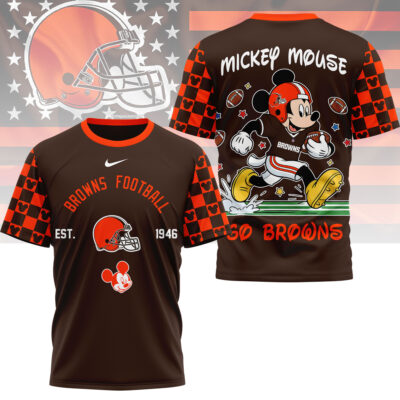 Cleveland Browns | Premium NFL Mickey Football 3D Shirt
