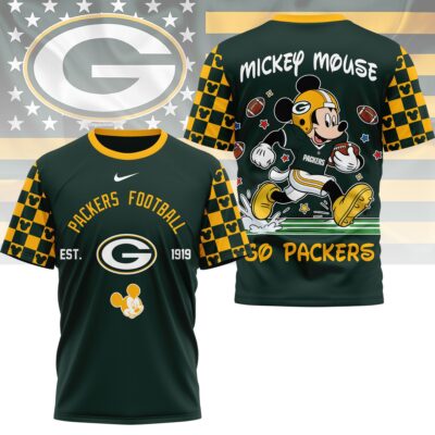 Green Bay Packers | Premium NFL Mickey Football 3D Shirt