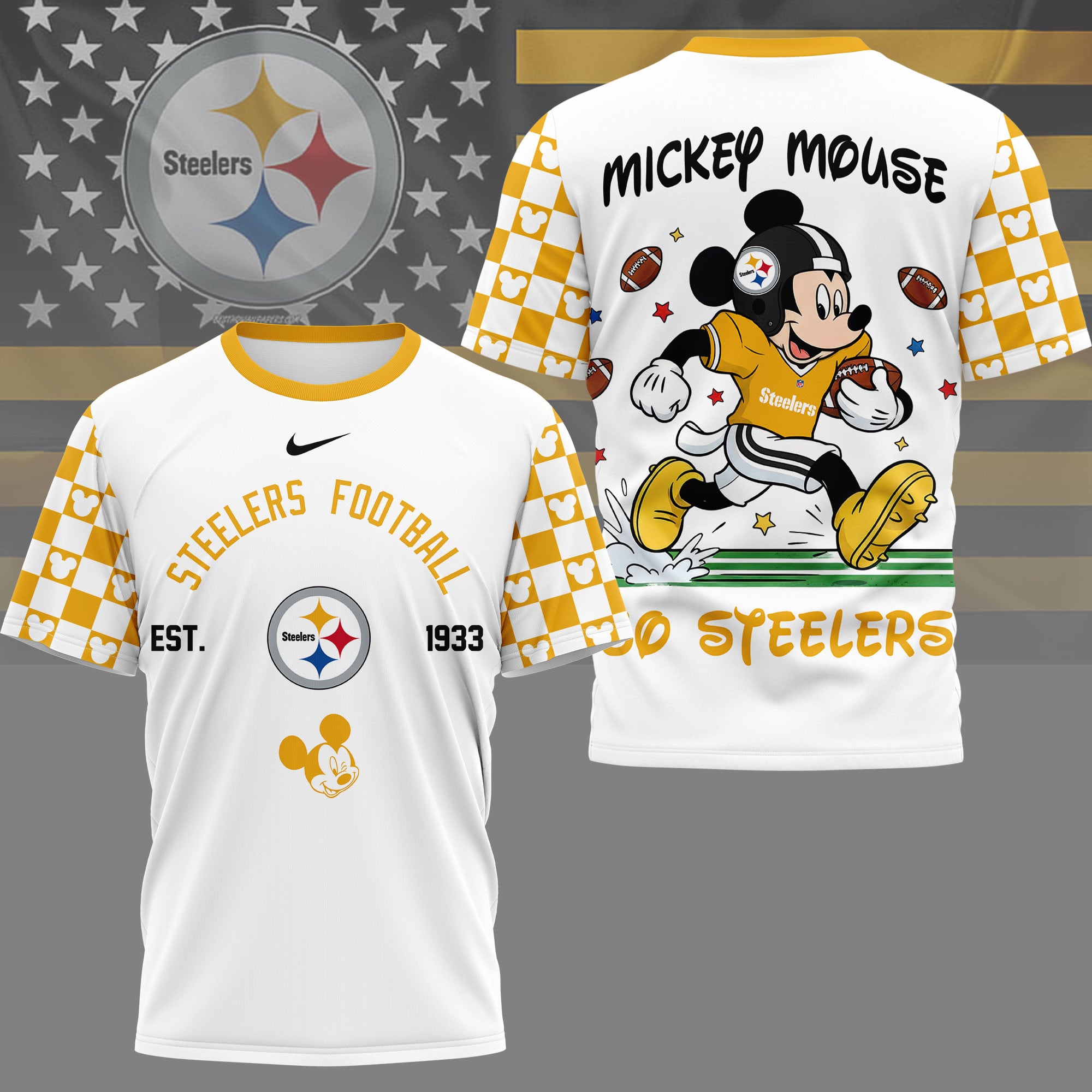 Pittsburgh Steelers | Premium NFL Mickey Football 3D Shirt