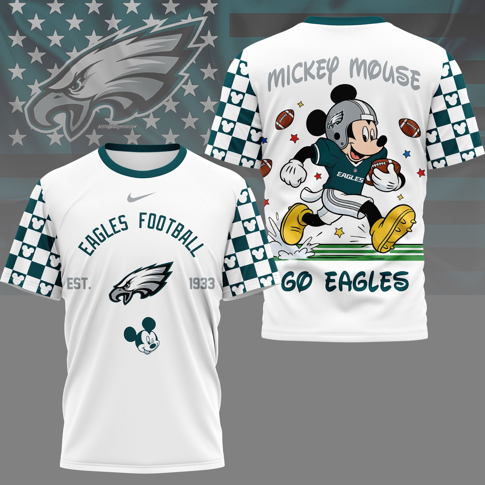 Philadelphia Eagles | Premium NFL Mickey Football 3D Shirt