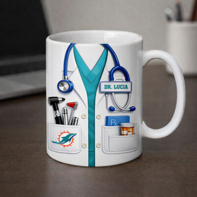 Alternative view of Miami Dolphins | Premium NFL Personalized Medical Mug