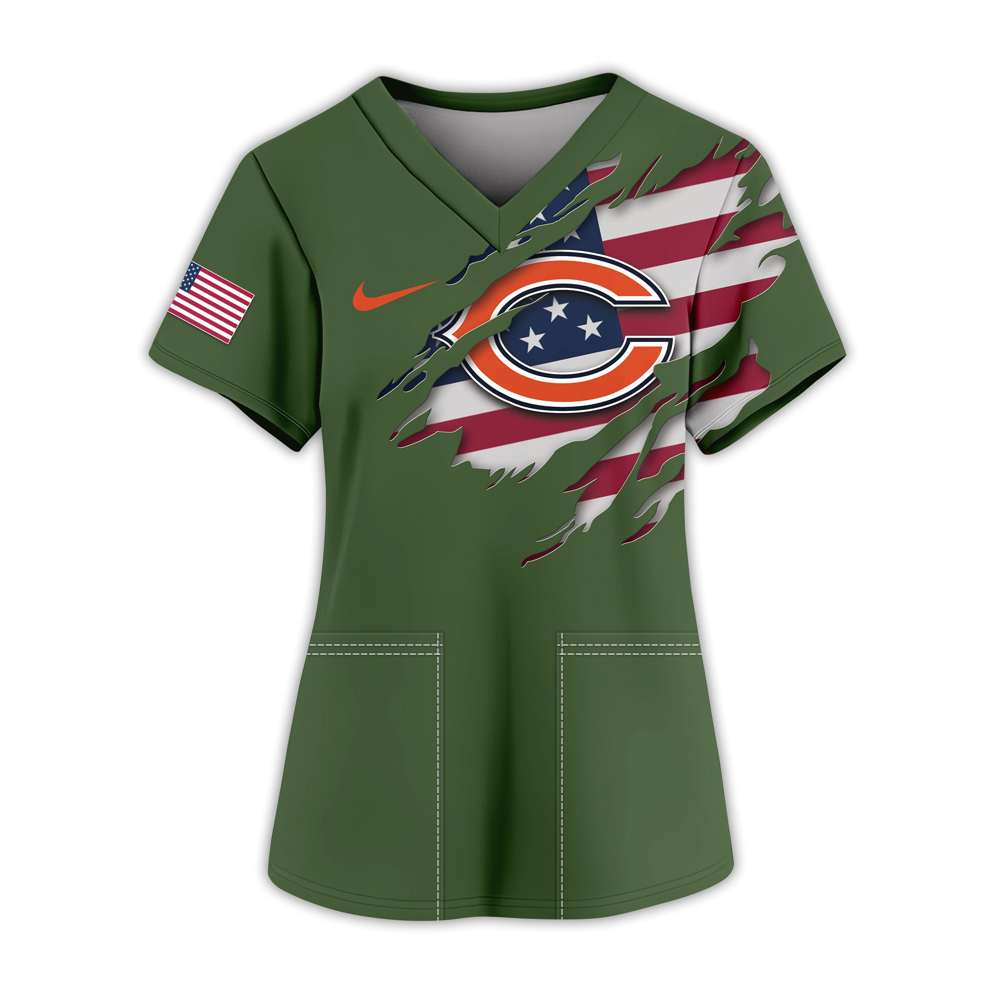 Chicago Bears | Premium NFL Army Nurse 3D Shirt - Image 2