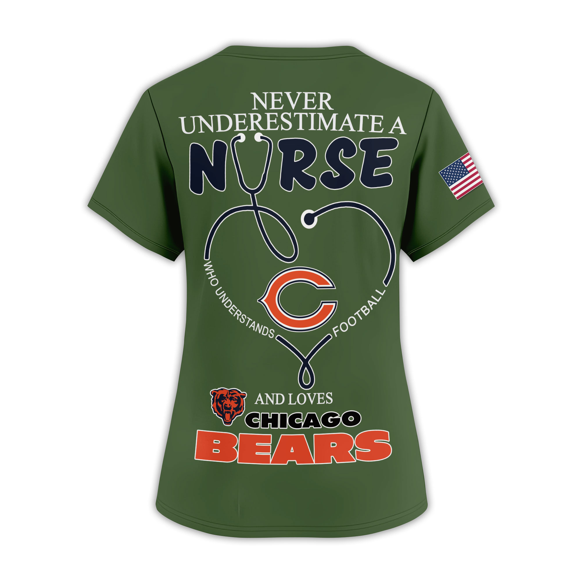Chicago Bears | Premium NFL Army Nurse 3D Shirt - Image 3