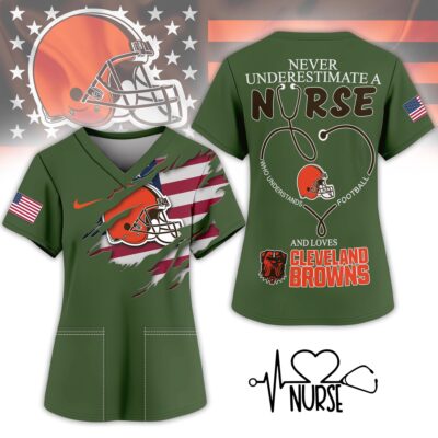 Cleveland Browns | Premium NFL Army Nurse 3D Shirt - L