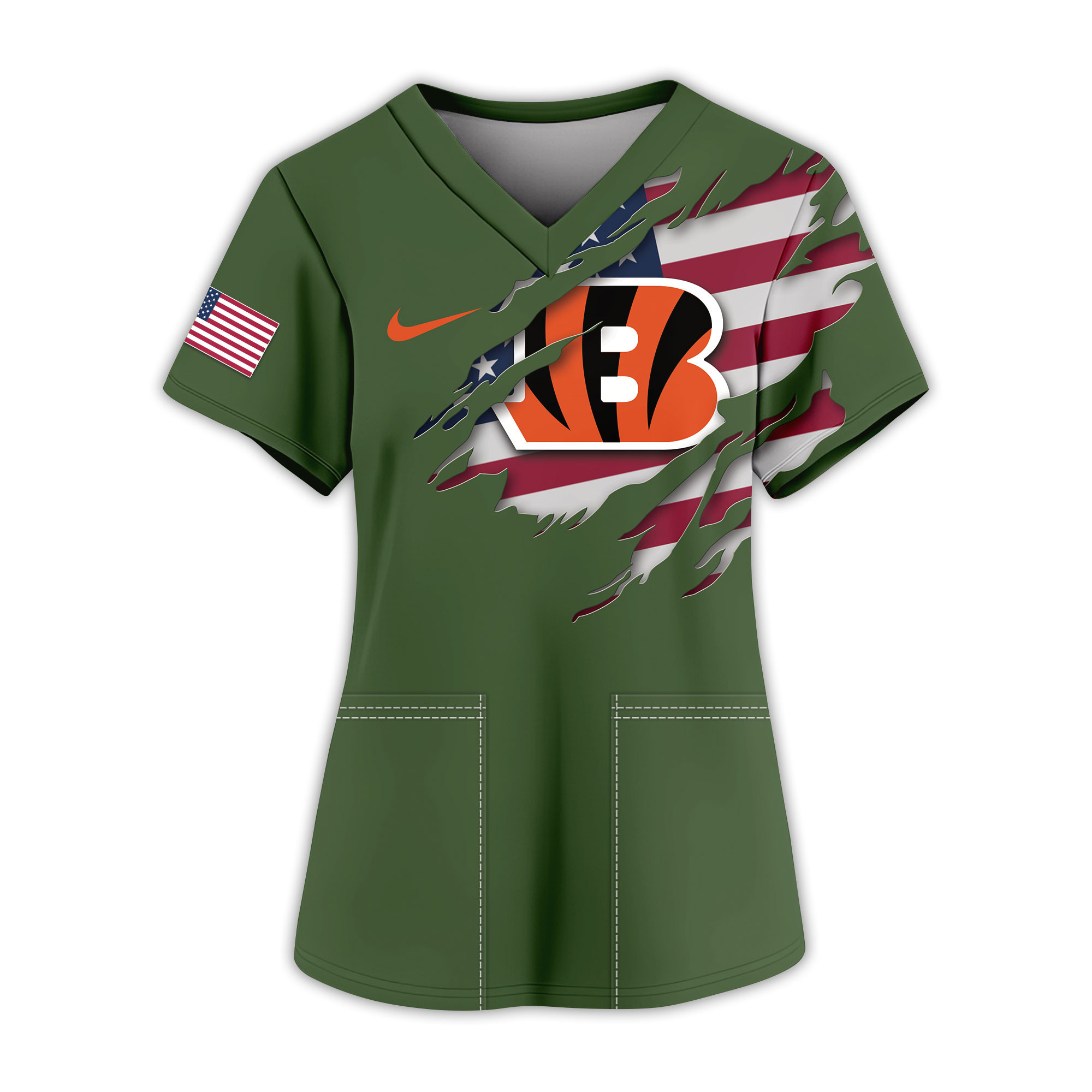 Cincinnati Bengals | Premium NFL Army Nurse 3D Shirt - Image 2