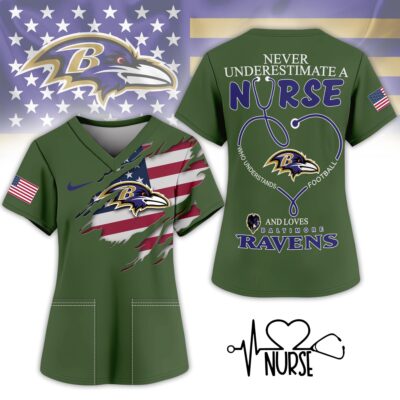 Baltimore Ravens | Premium NFL Army Nurse 3D Shirt