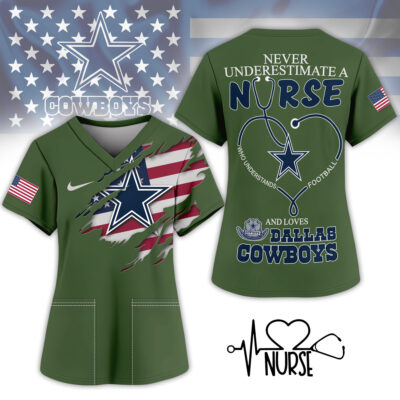 Dallas Cowboys | Premium NFL Army Nurse 3D Shirt - XL