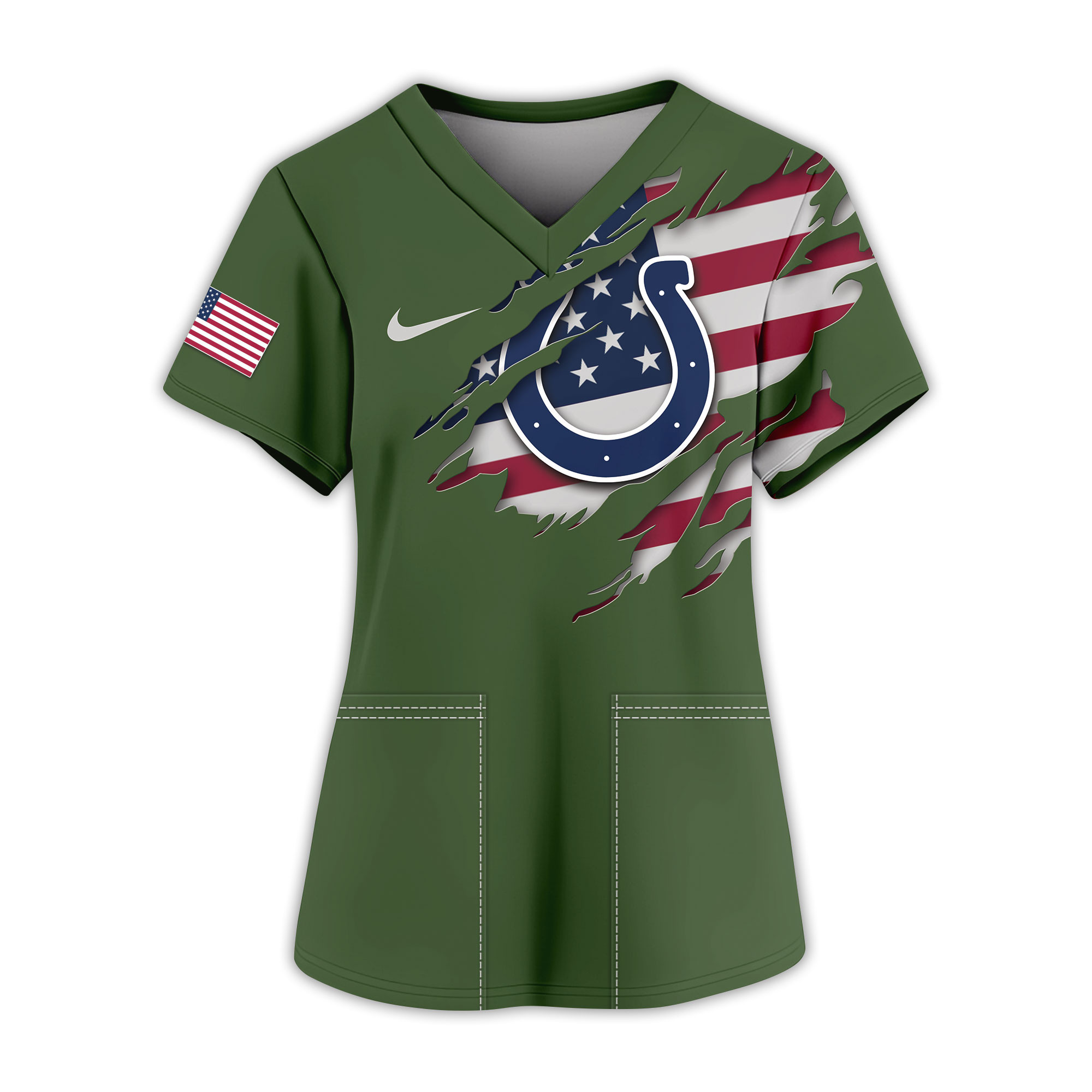 Indianapolis Colts | Premium NFL Army Nurse 3D Shirt - Image 2