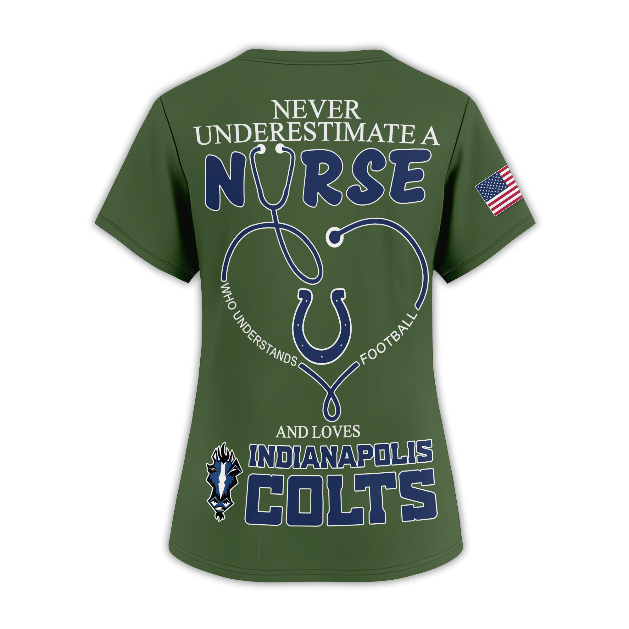 Indianapolis Colts | Premium NFL Army Nurse 3D Shirt - Image 3