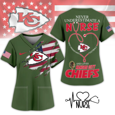 Kansas City Chiefs | Premium NFL Army Nurse 3D Shirt - S