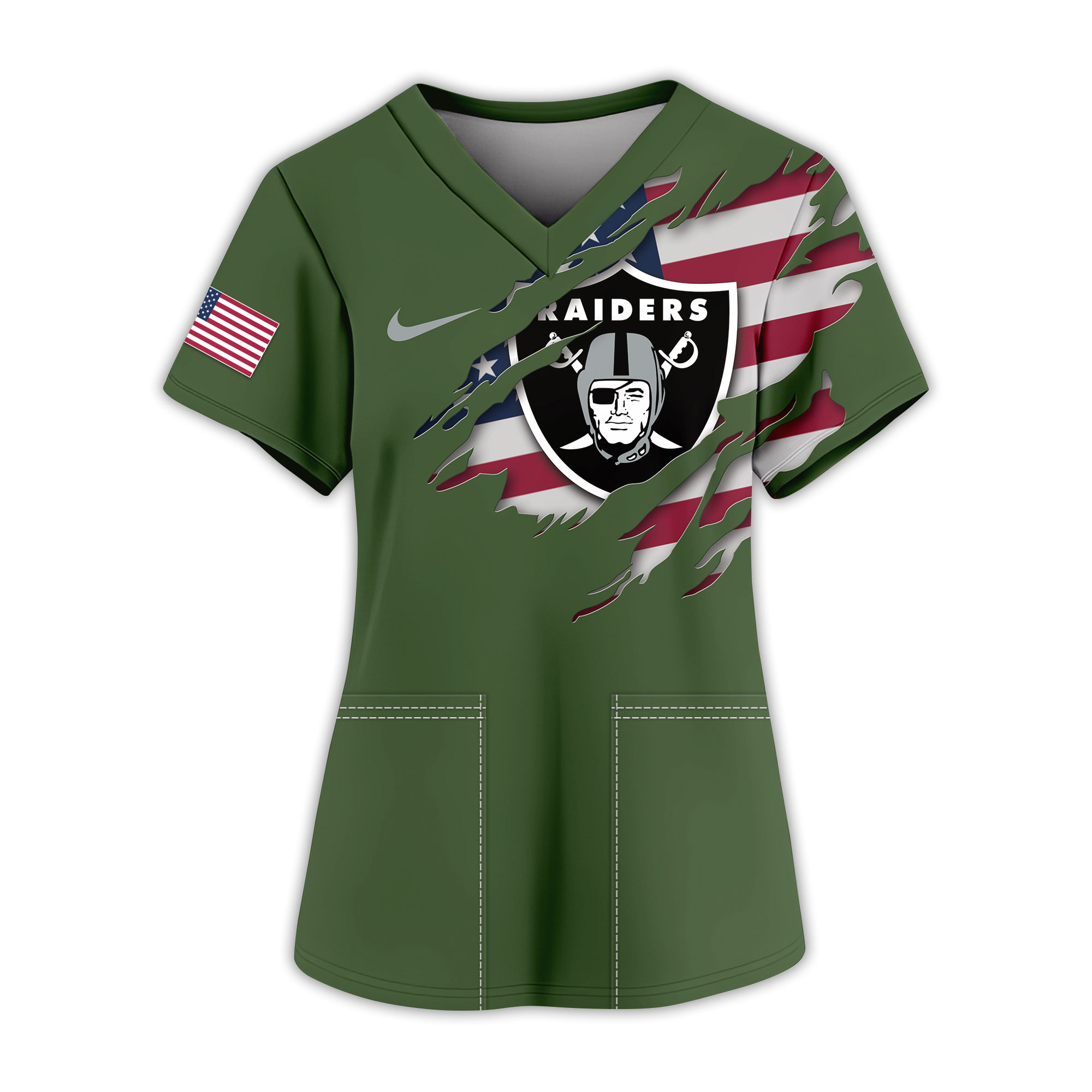 Las Vegas Raiders | Premium NFL Army Nurse 3D Shirt - Image 2