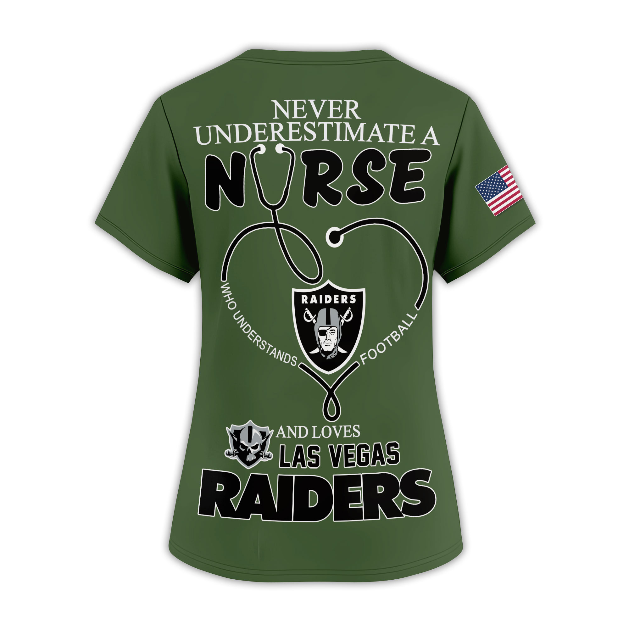 Las Vegas Raiders | Premium NFL Army Nurse 3D Shirt - Image 3