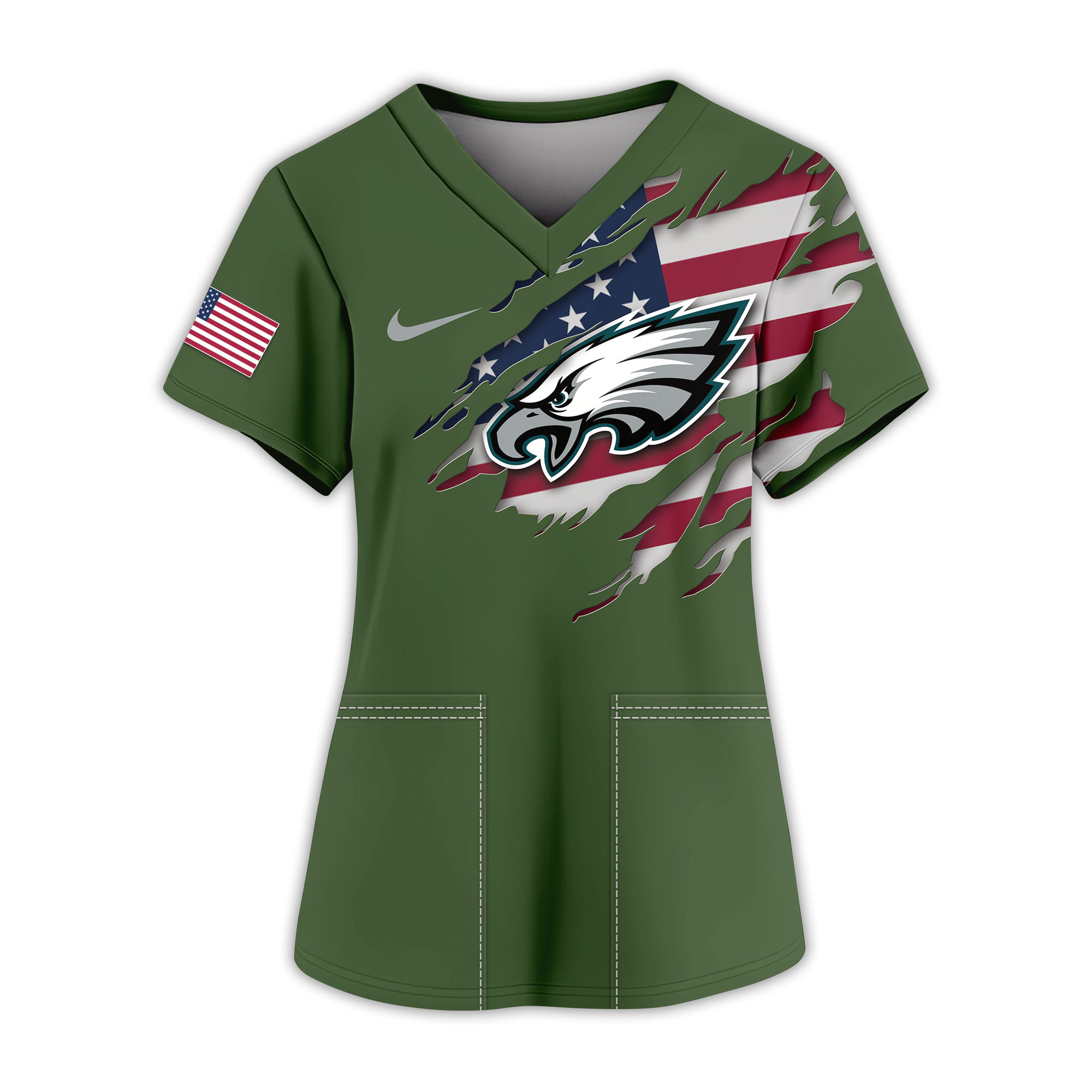 Philadelphia Eagles | Premium NFL Army Nurse 3D Shirt - Image 2
