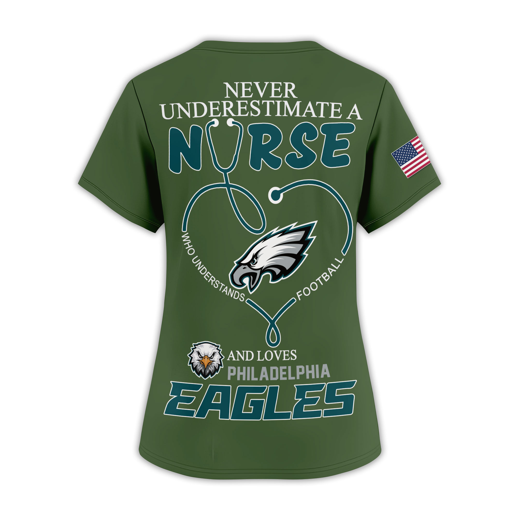 Philadelphia Eagles | Premium NFL Army Nurse 3D Shirt - Image 3