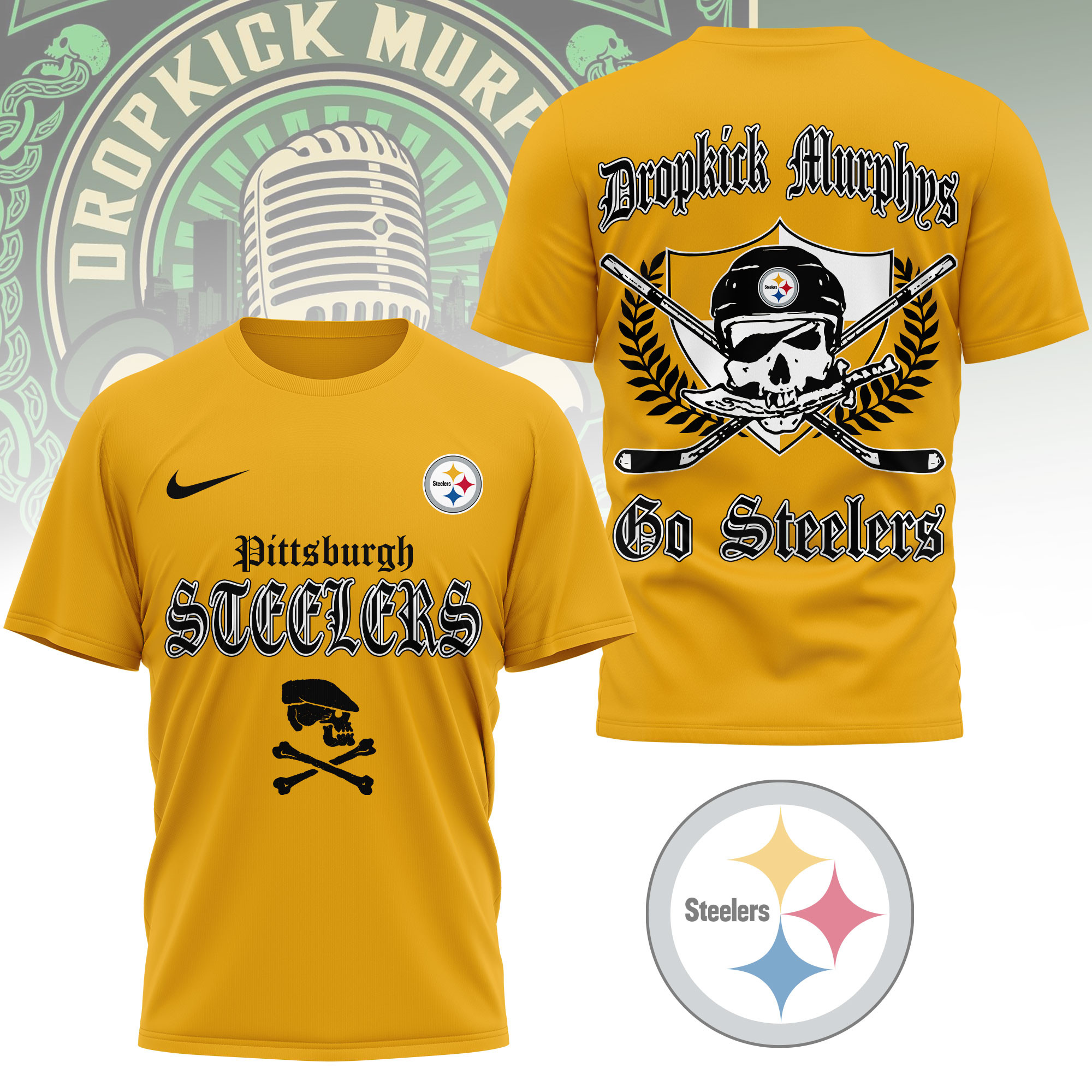 Pittsburgh Steelers | Premium NFL Dropkick Murphys Fan 3D Shirt - Image 3