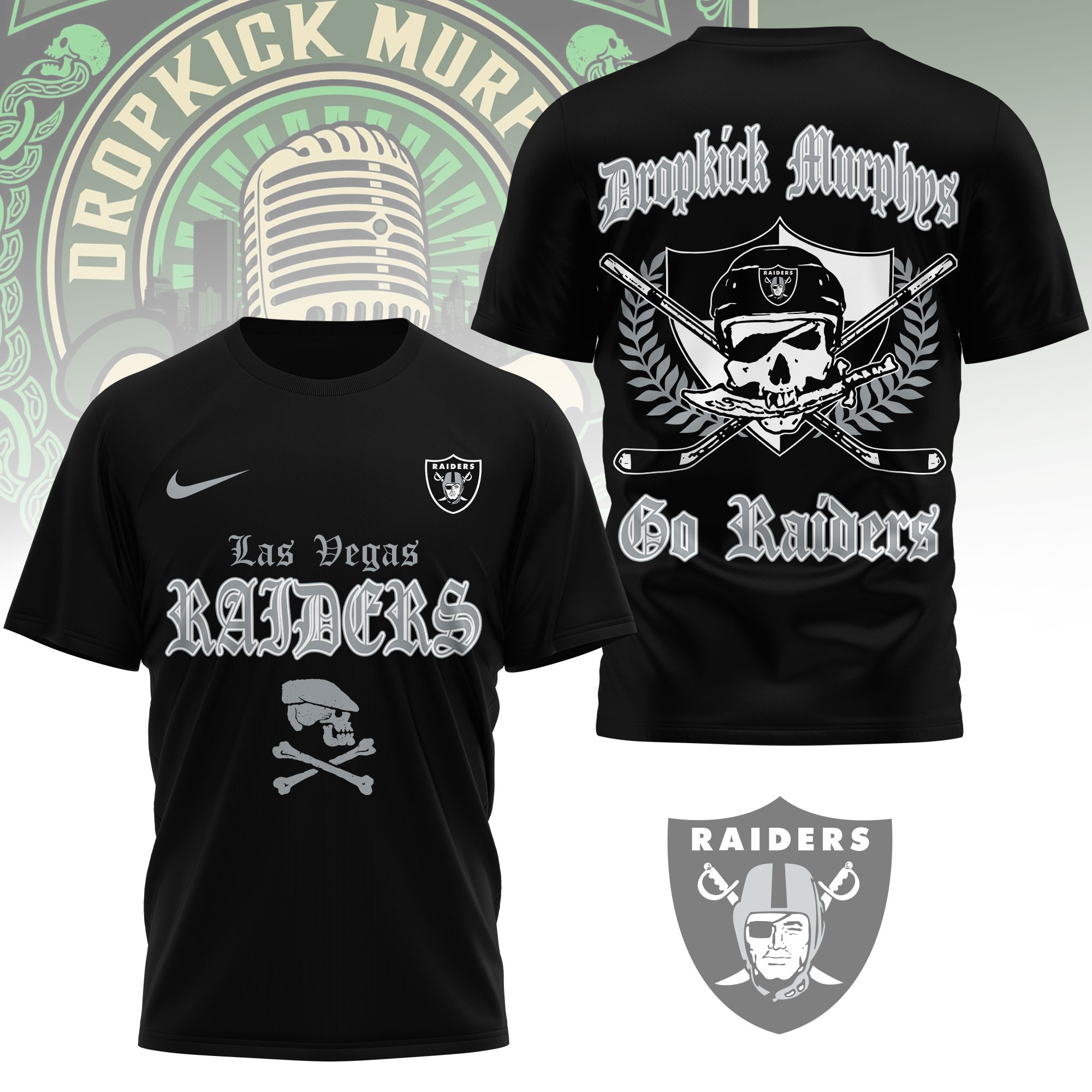 Las Vegas Raiders | Premium NFL Dropkick Murphys Fan 3D Shirt - Image 2