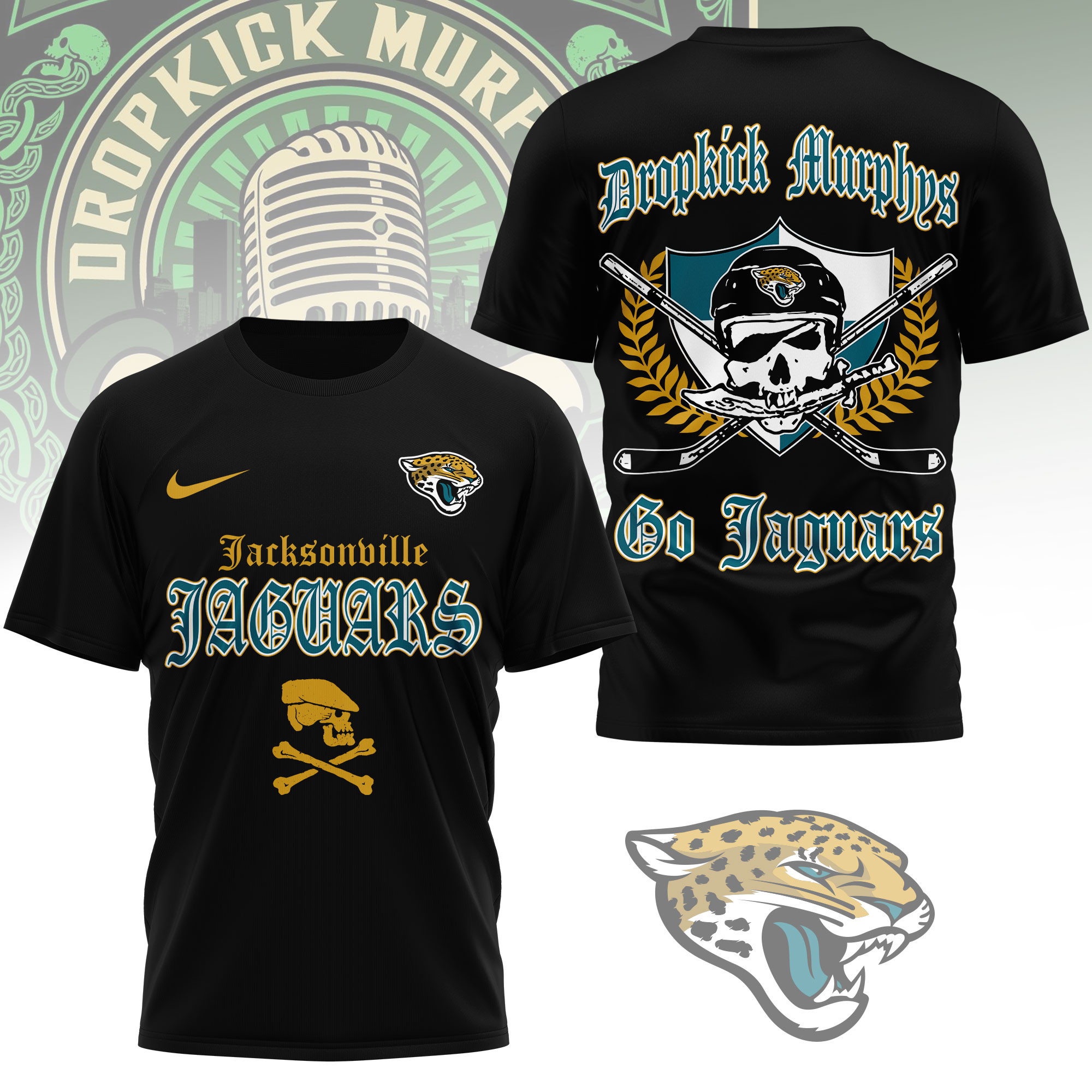 Jacksonville Jaguars | Premium NFL Dropkick Murphys Fan 3D Shirt - Image 2