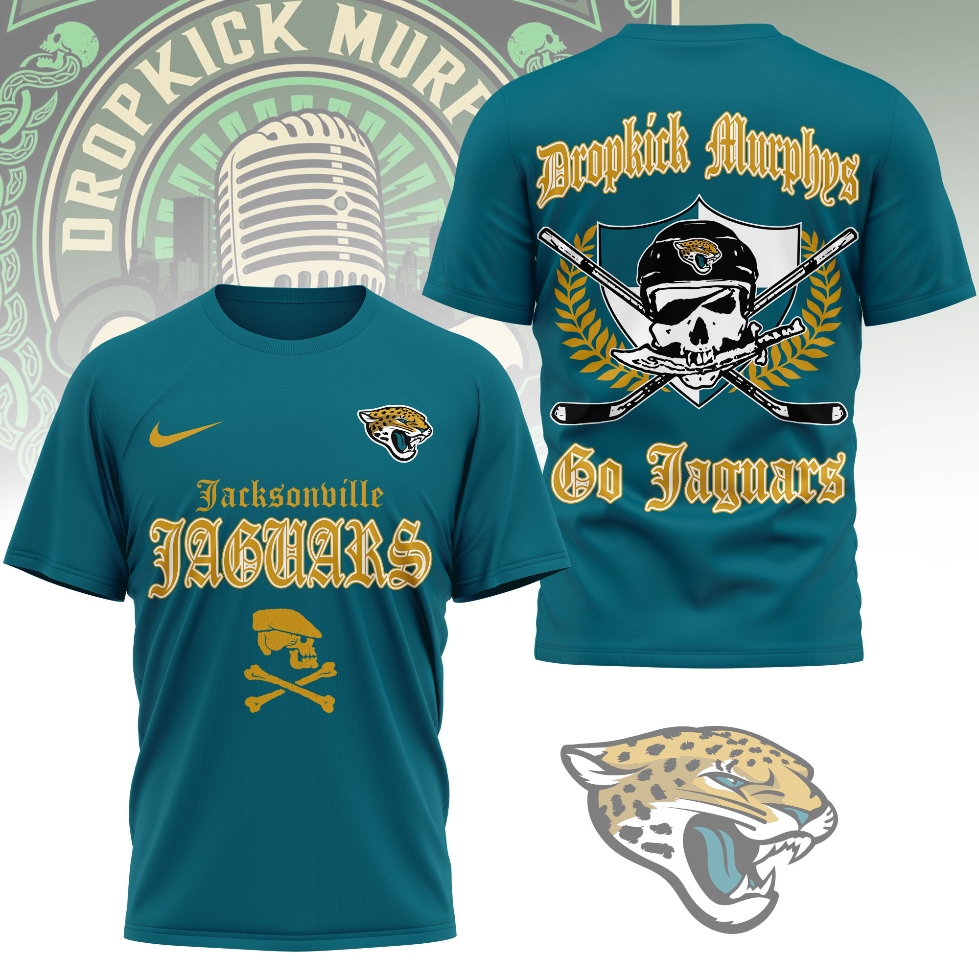 Jacksonville Jaguars | Premium NFL Dropkick Murphys Fan 3D Shirt - Image 3