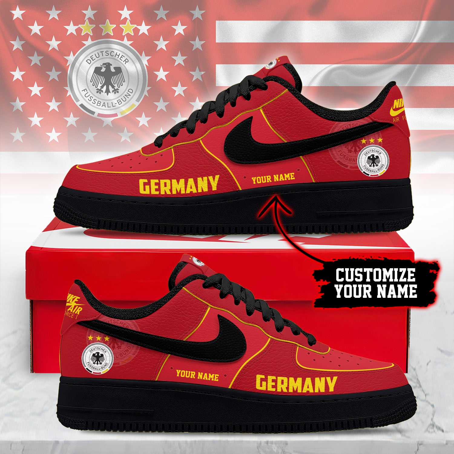 Germany | Premium WC26 Soccer Fan AF1 Shoes - Image 2