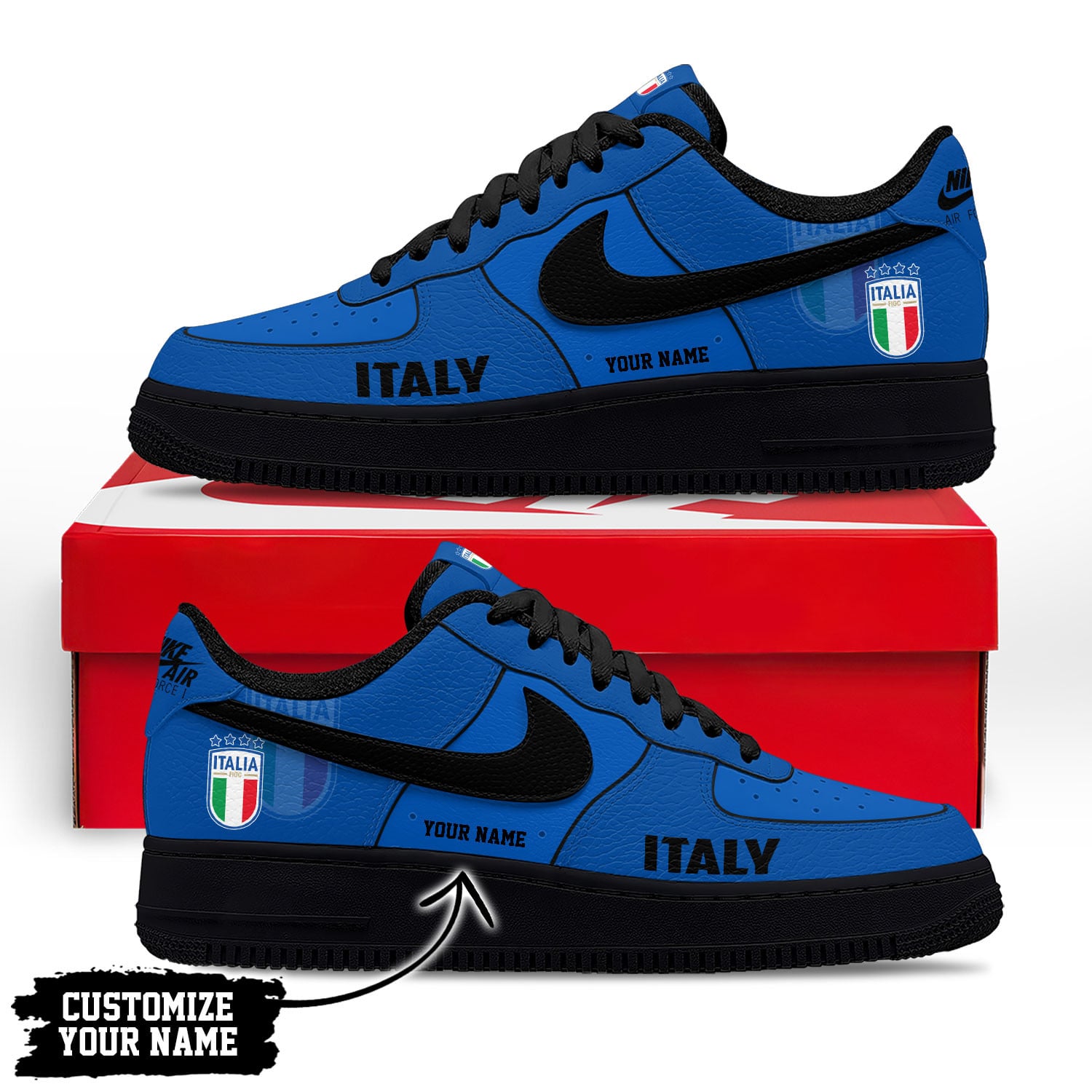 Italy | Premium WC26 Soccer Fan AF1 Shoes