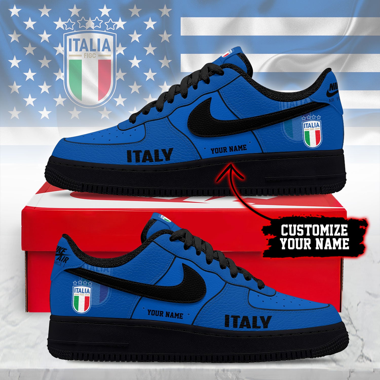Italy | Premium WC26 Soccer Fan AF1 Shoes - Image 2