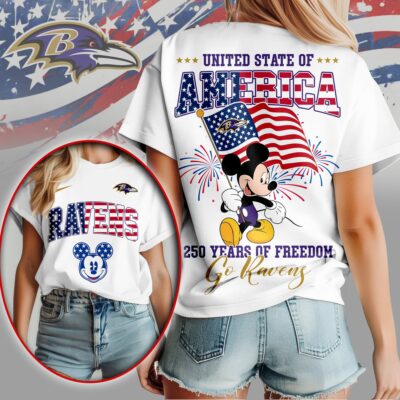 Baltimore Ravens | Premium NFL Freedom 250 3D Shirt