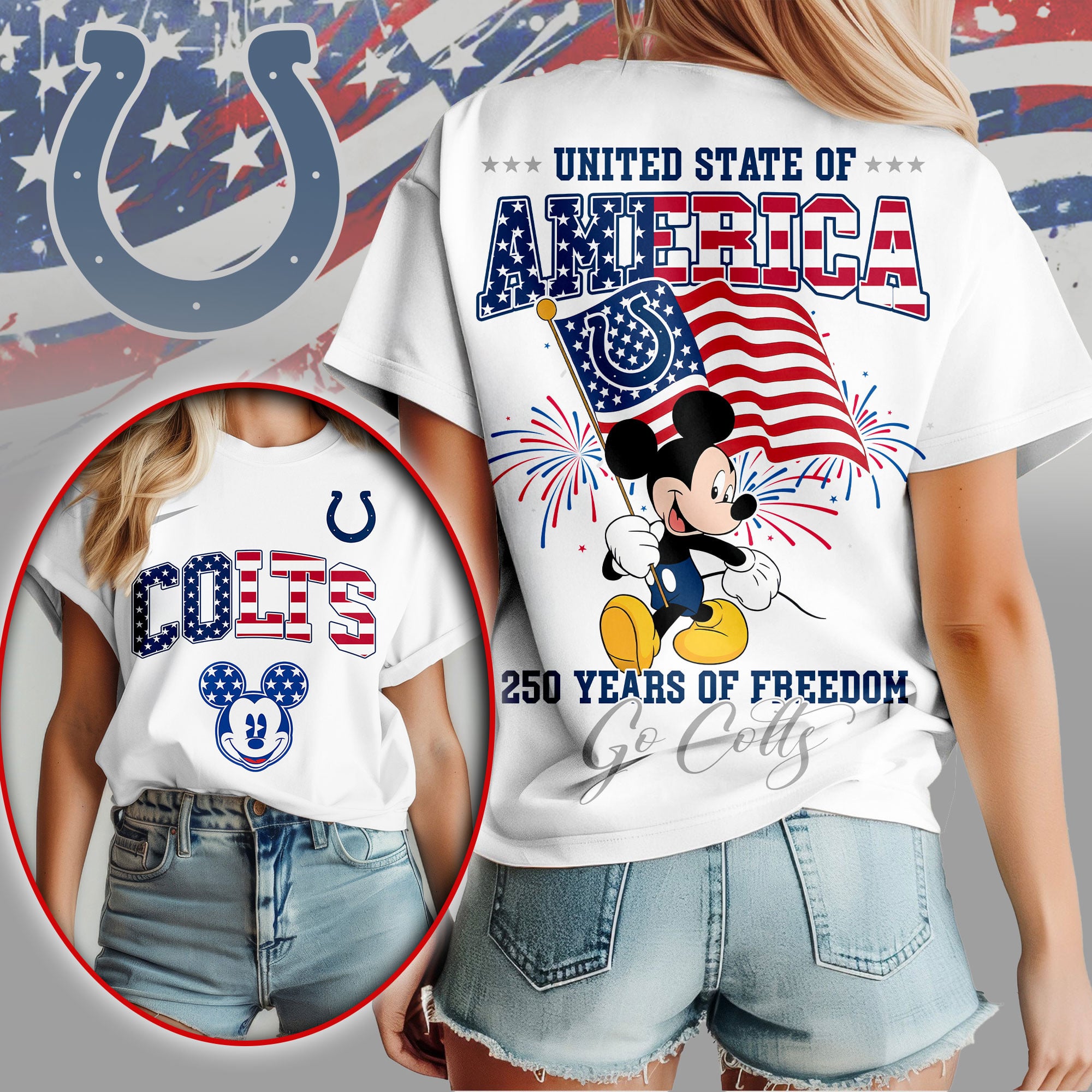 Indianapolis Colts | Premium NFL Freedom 250 3D Shirt