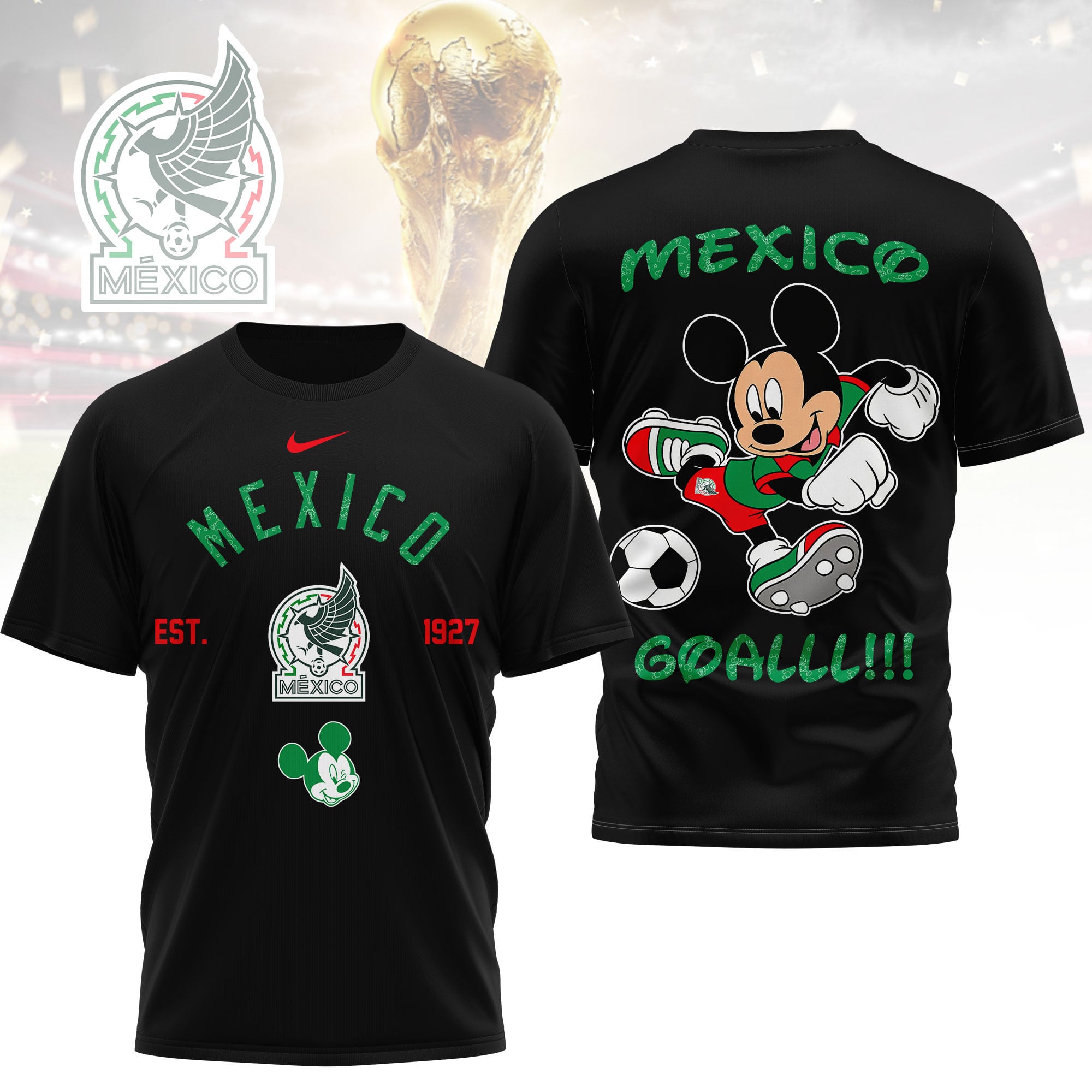 Mexico | Premium WC26 Mickey Mouse Soccer Fan 3D Shirt - Image 2