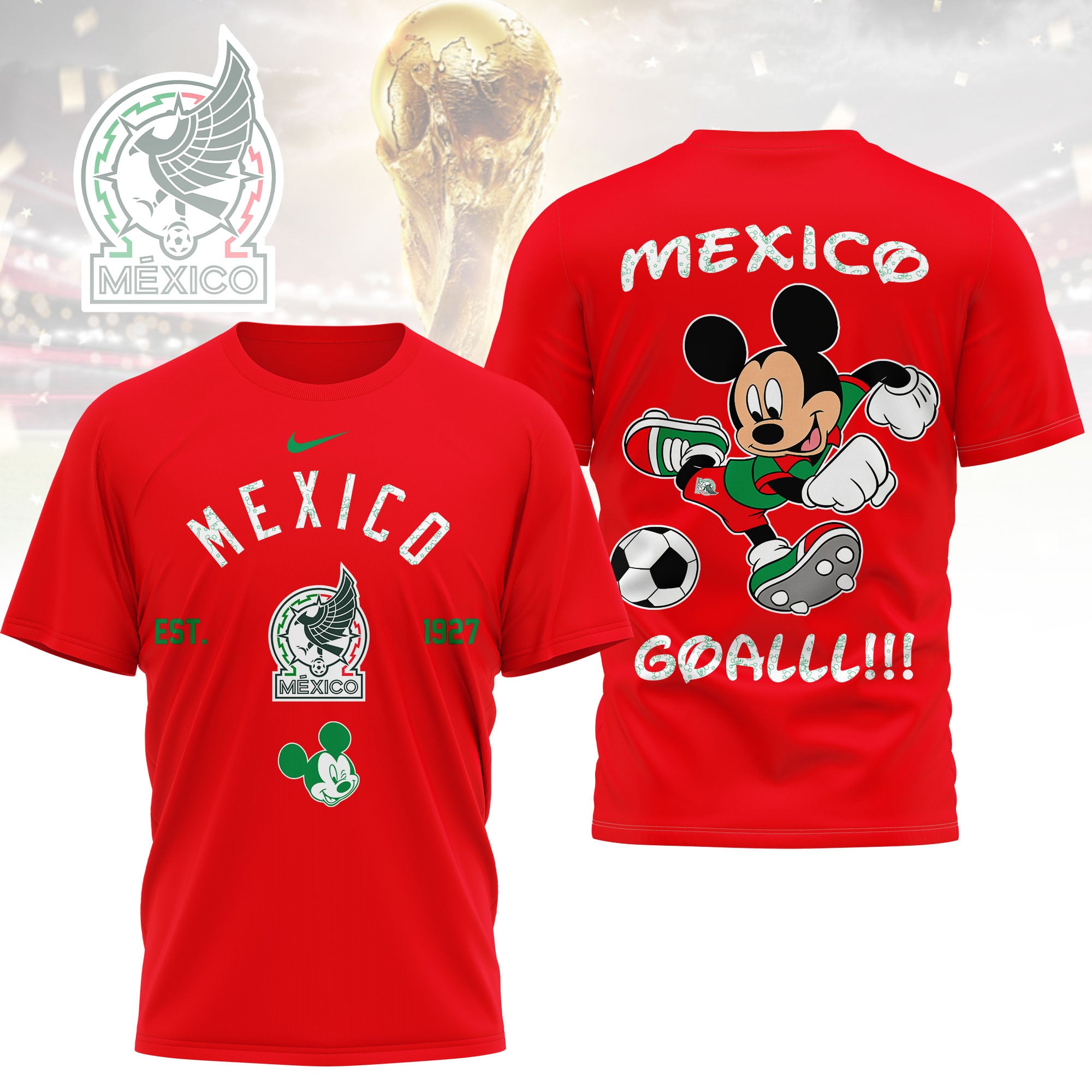 Mexico | Premium WC26 Mickey Mouse Soccer Fan 3D Shirt - Image 3