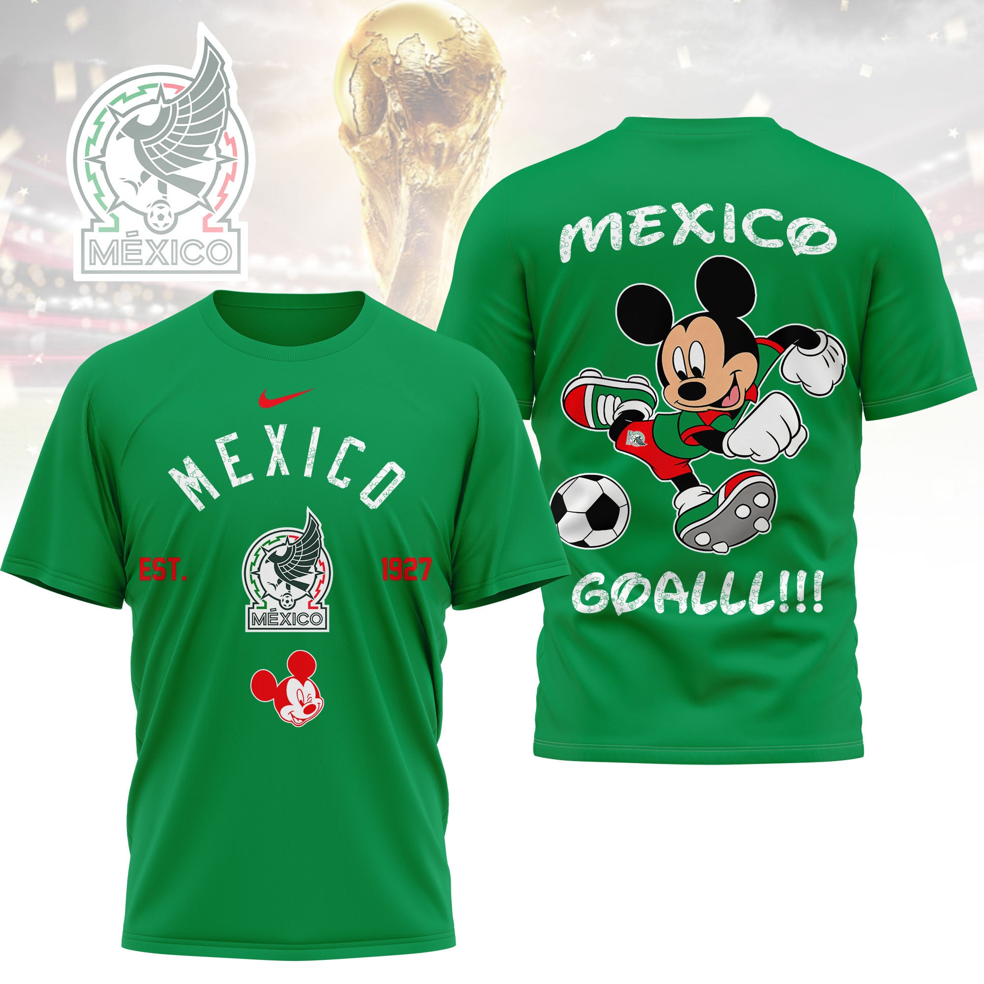 Mexico | Premium WC26 Mickey Mouse Soccer Fan 3D Shirt - Image 4