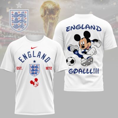 England | Premium WC26 Mickey Mouse Soccer Fan 3D Shirt