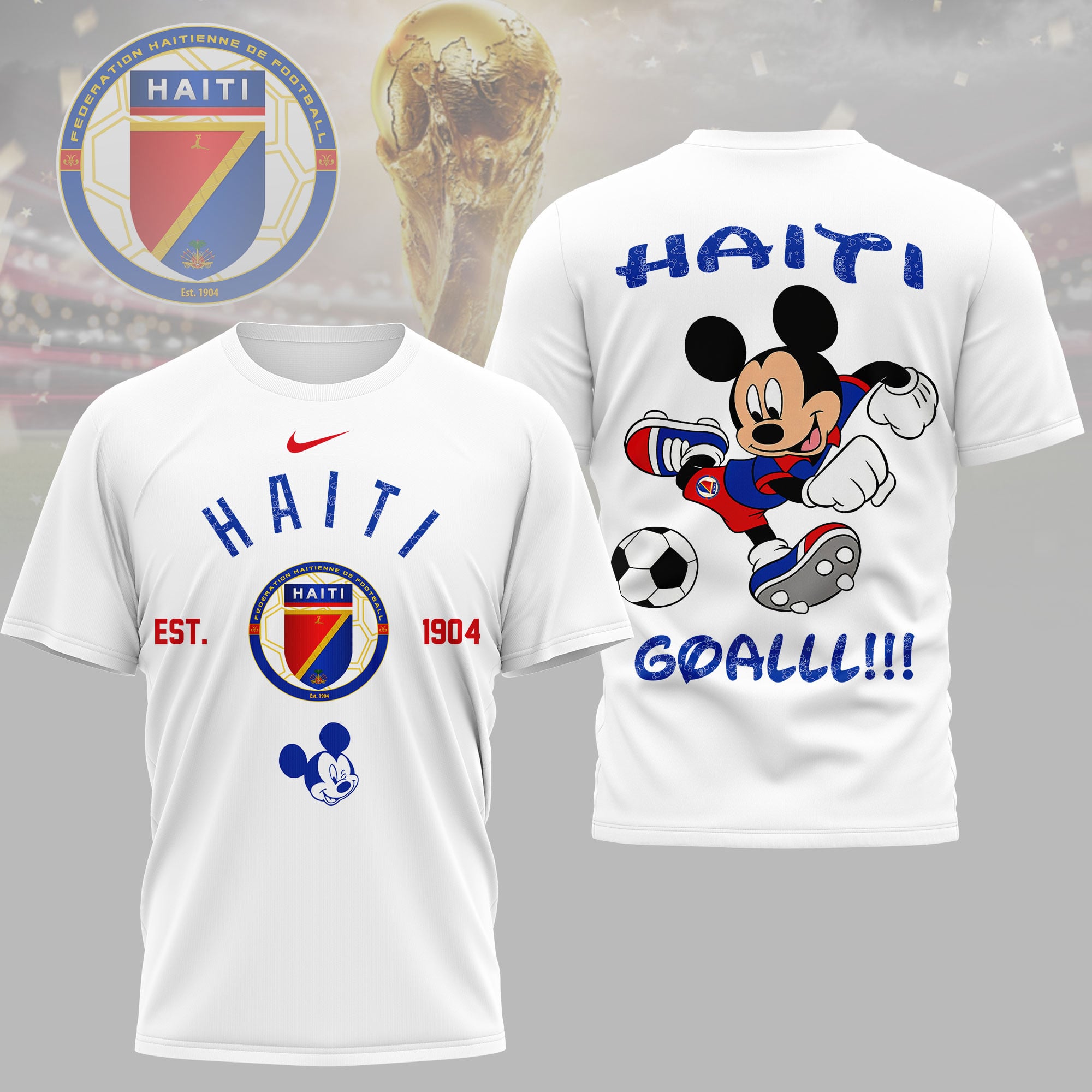 Haiti | Premium WC26 Mickey Mouse Soccer Fan 3D Shirt