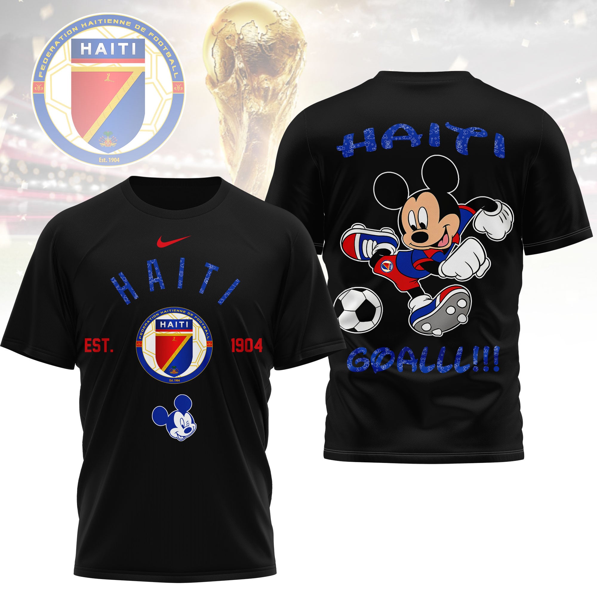 Haiti | Premium WC26 Mickey Mouse Soccer Fan 3D Shirt - Image 2