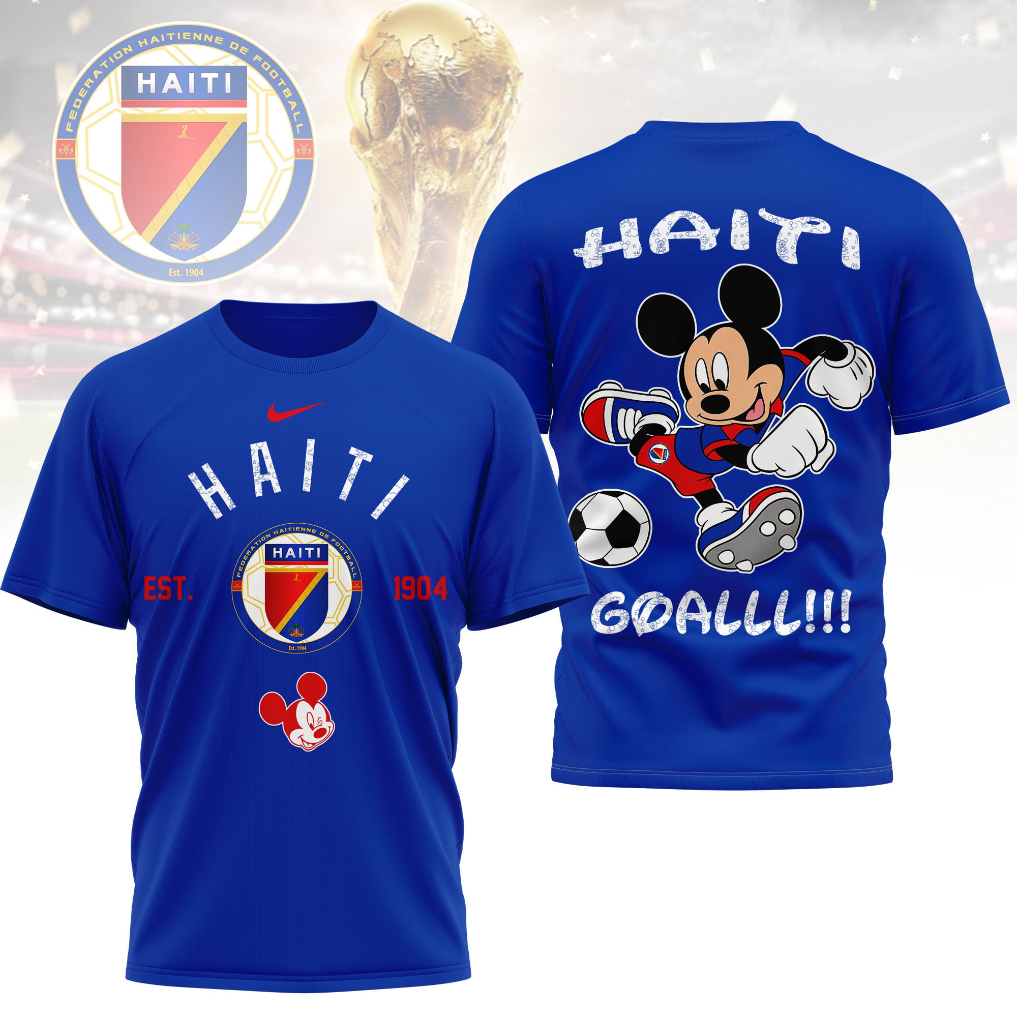 Haiti | Premium WC26 Mickey Mouse Soccer Fan 3D Shirt - Image 4