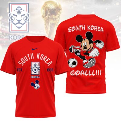 South Korea | Premium WC26 Mickey Mouse Soccer Fan 3D Shirt