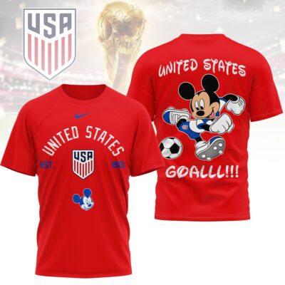 USA | Premium WC26 Mickey Mouse Soccer Fan 3D Shirt