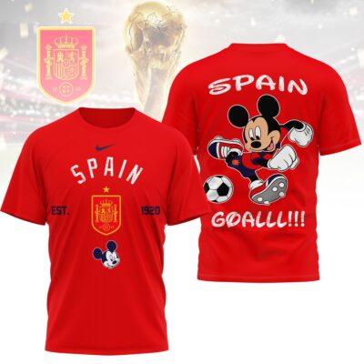 Spain | Premium WC26 Mickey Mouse Soccer Fan 3D Shirt
