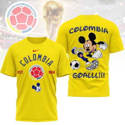 Colombia | Premium WC26 Mickey Mouse Soccer Fan 3D Shirt
