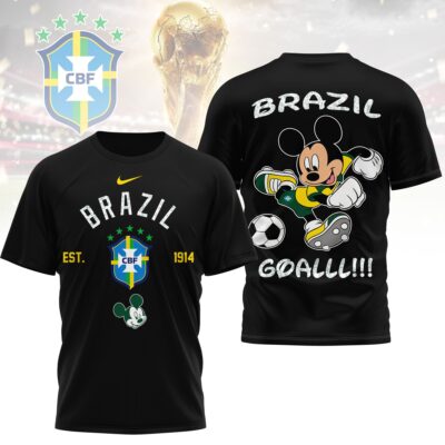 Brazil | Premium WC26 Mickey Mouse Soccer Fan 3D Shirt