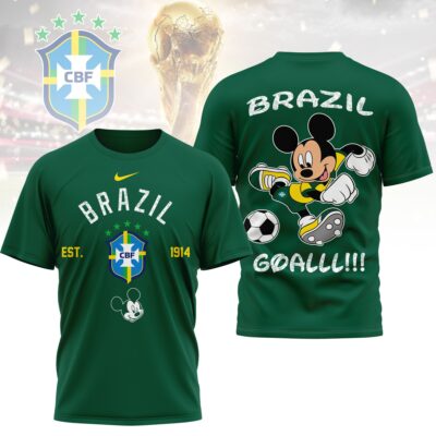 Brazil | Premium WC26 Mickey Mouse Soccer Fan 3D Shirt