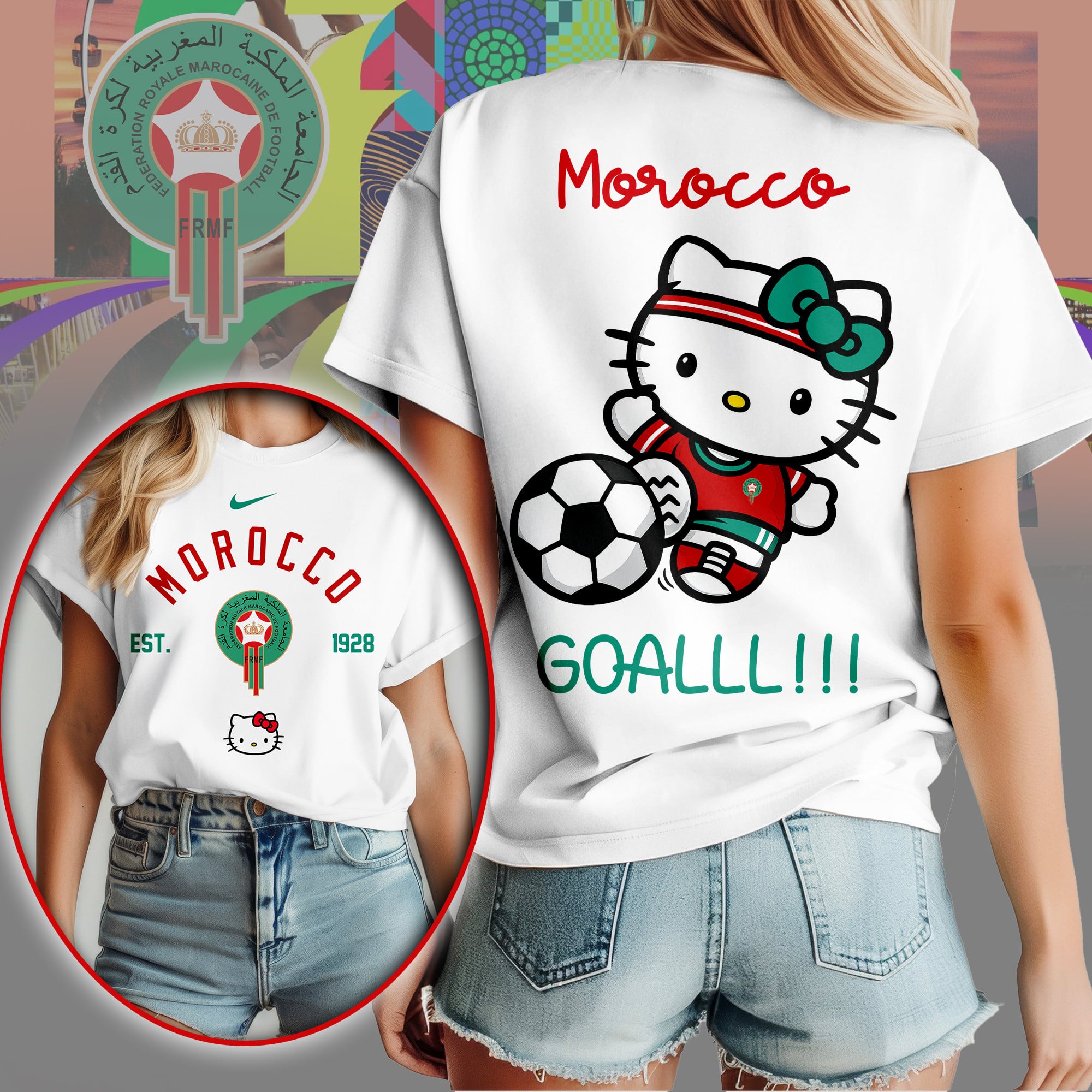 Morocco | Premium WC26 Hello Kitty Soccer Fan Women Shirt