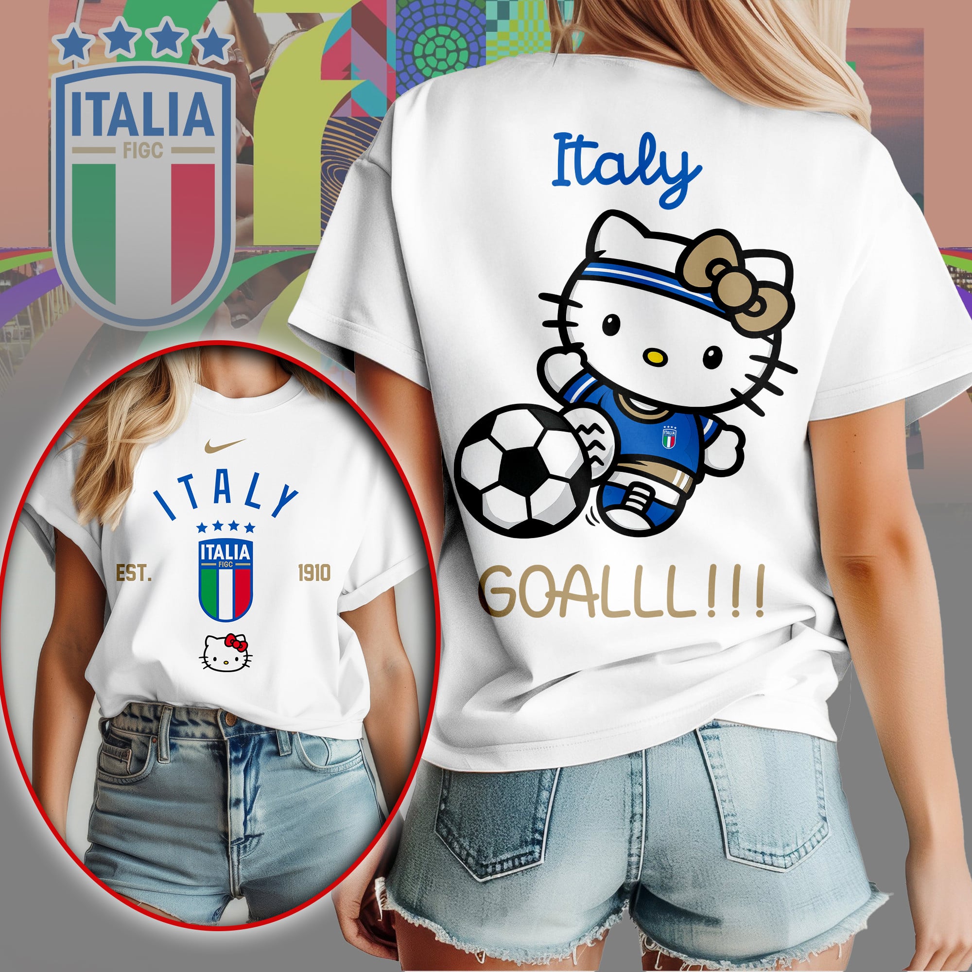 Italy | Premium WC26 Hello Kitty Soccer Fan Women Shirt