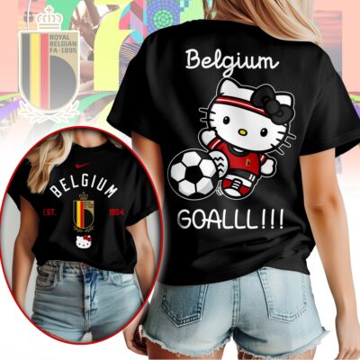 Alternative view of Belgium | Premium WC26 Hello Kitty Soccer Fan Women Shirt