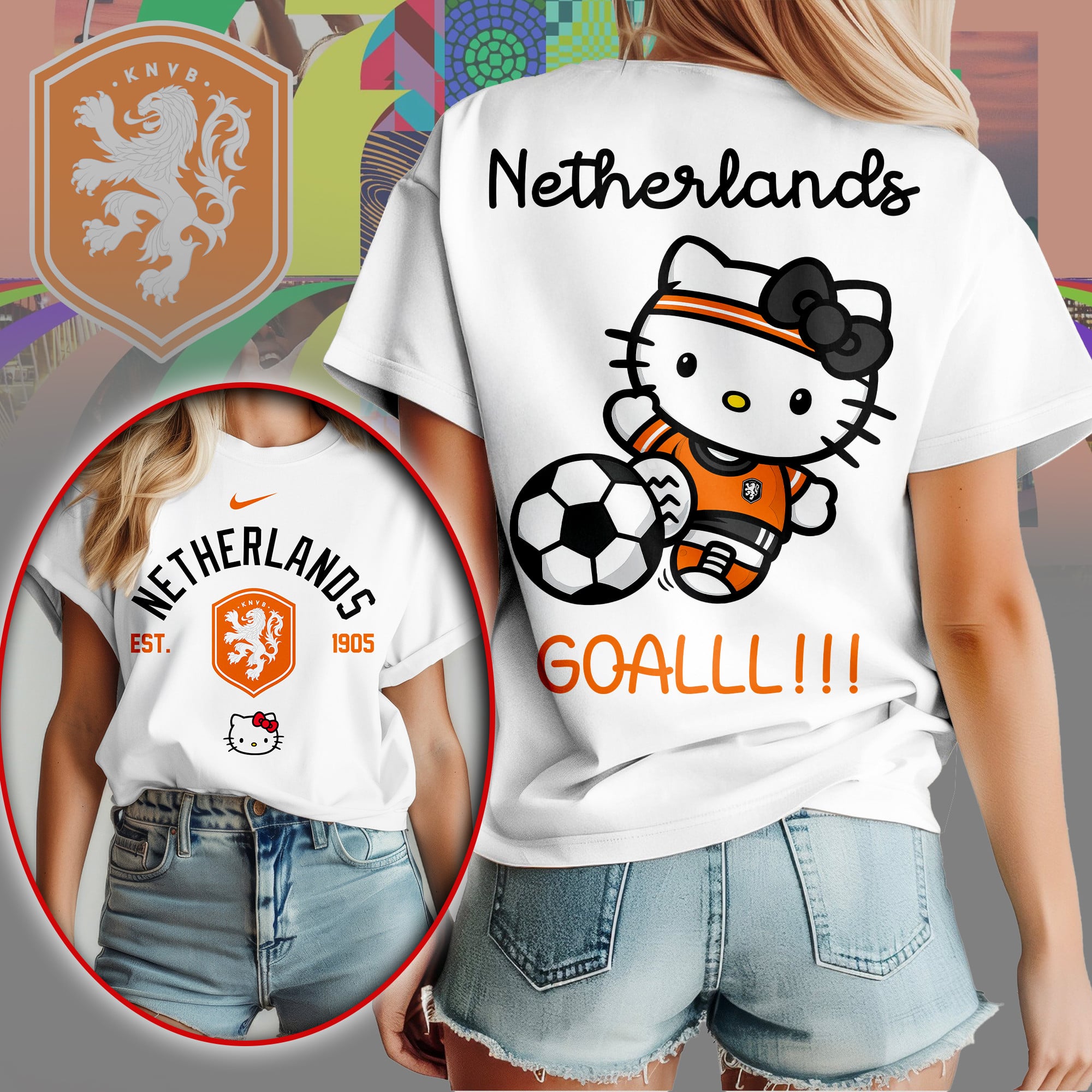 Netherlands | Premium WC26 Hello Kitty Soccer Fan Women Shirt