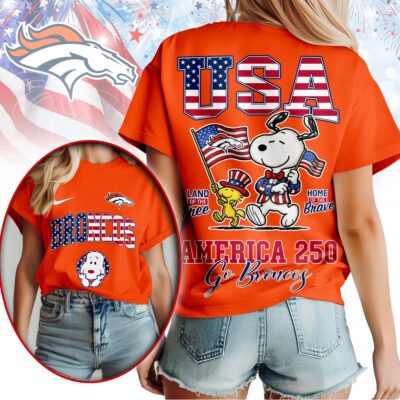 Denver Broncos | Premium NFL Snoopy America 250 3D Shirt