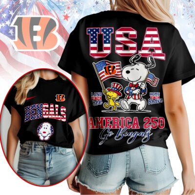 Cincinnati Bengals | Premium NFL Snoopy America 250 3D Shirt